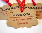 SALE! - Christmas Gift Tags - Personalized Naughty or Nice - Set of 6 Il_170x135