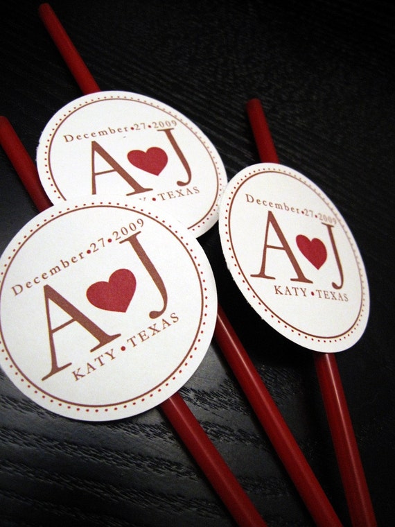 Custom Drinking Straw Medallions - Set of 12 Il_570xn