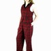 Vintage Red and Black Plaid Suit, Black Velvet Trimmed Vest and Pants, Modern Size 8 to 10, Small to Medium
