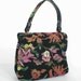 60s Vintage Black Needlepoint Tapestry Small Handbag