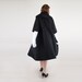 Elegant 50s Black Satin Swing Coat with Cropped Sleeves - Easy Fit - S/M/L