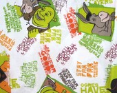 Shrek Fabric  - Cotton - 1 Yard - New