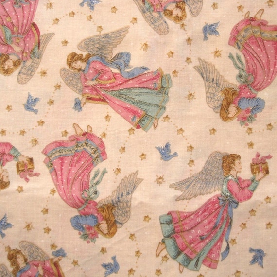 Items similar to Angels Fabric Cotton 1 Yard Prewashed on Etsy