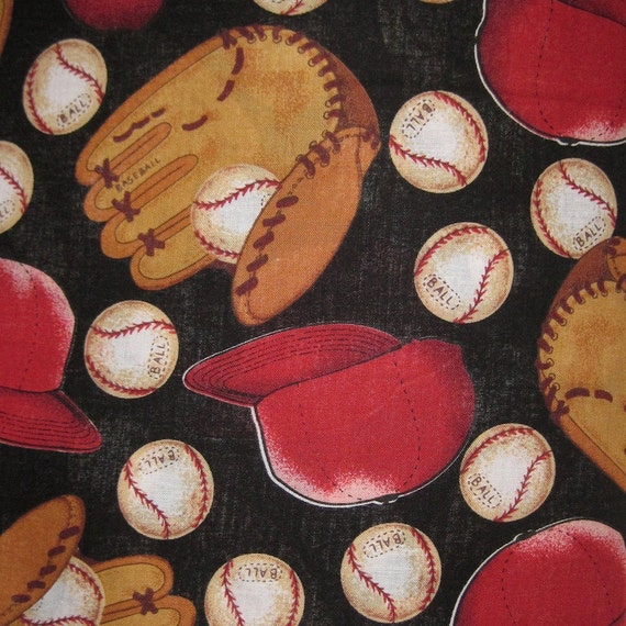 Baseball Fabric 1 yard New Cotton by SandisStashShop on Etsy