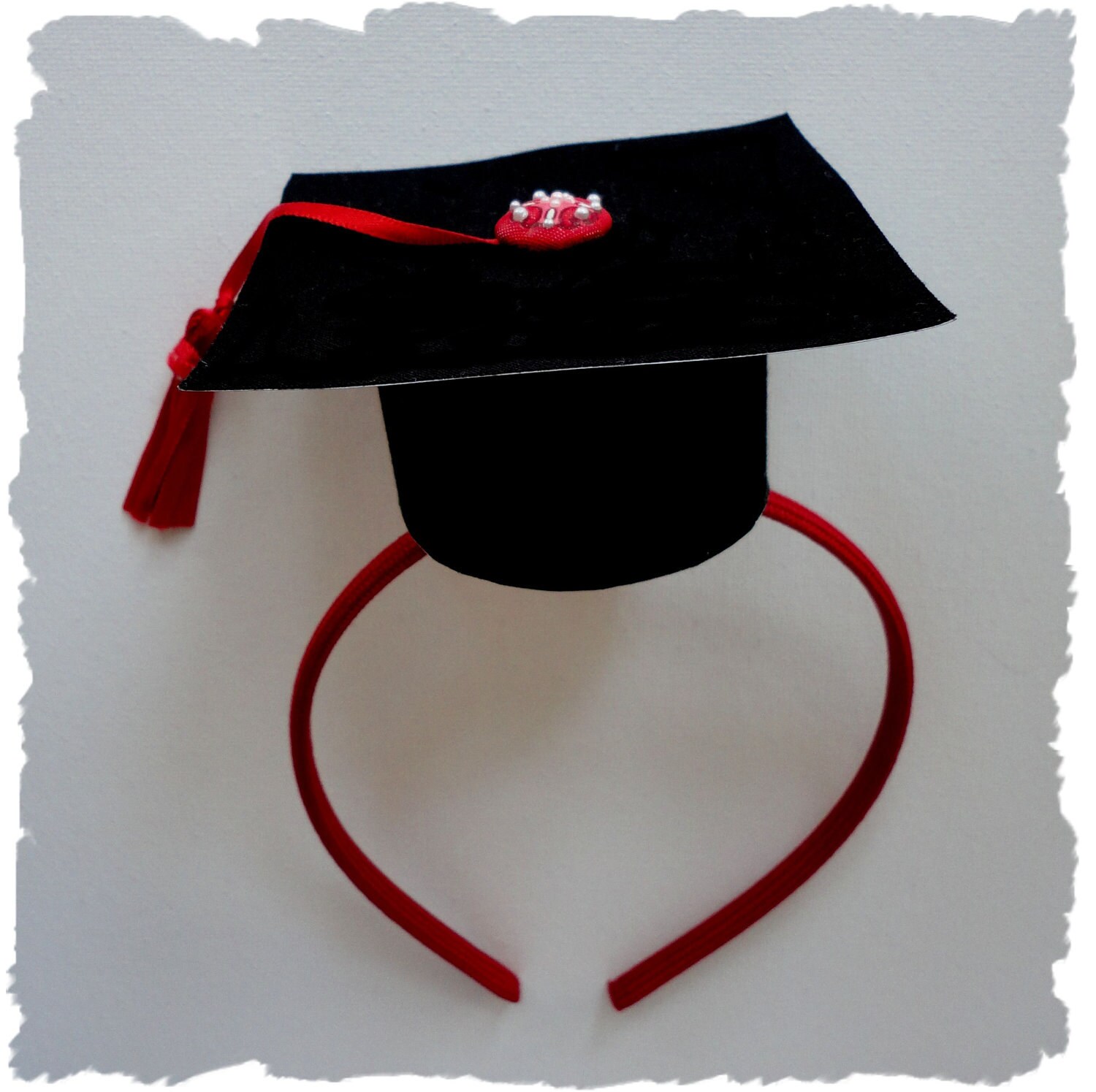 Graduation Cap Headband with Decorative Button by alphabulous