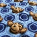 Email Crochet Baby Blanket PDF PATTERN - Baby Boy Feel and Learn Blanket, Stroller Blanket - Light Blue, Navy Blue Monkeys, Circles Pattern