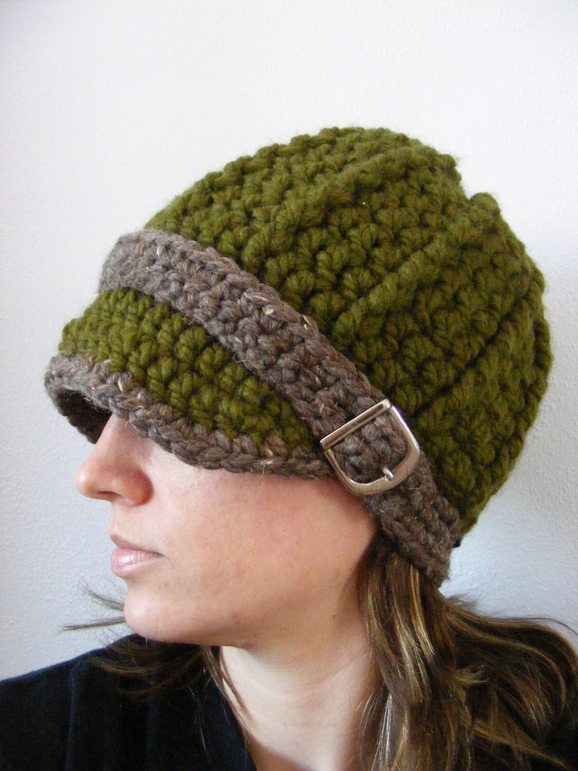 Womens Hat Olive Green Womens Hat Green Crochet Hat Knit like