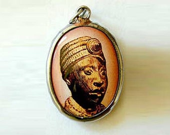 Yoruba Ife Heritage Princess Vitreous Enamel Pendant