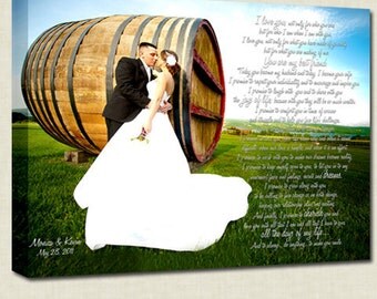 personalized holiday gifts for your loved one Your Photo to Canvas Art Personalized with Your Words 12x16 inches