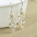 White Topaz Gemstone Sterling Earrings, Freshwater Pearl, Bridal