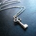 Tiny Skeleton Key Necklace in Sterling Silver