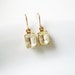 Small Crystal Clear Glass Rectangle Jewel Rhinestone and Gold Filled Earrings