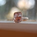 3ct Cushion peach champagne sapphire in 14k rose gold diamond ring