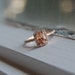 1.29ct Cushion Peach sapphire in 14k rose gold diamond ring