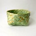 Basket woven paper Danish green golden