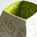Container contemporary handmade lime green white ooak