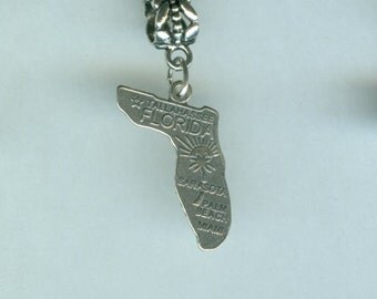 Sterling FLORIDA State Bead Charm for all Name Brand Add a Bead Bracelets