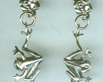 Sterling COQUI FROG Bead Charm for T all Name Brand Add a Bead Bracelets - 3D