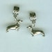 Sterling DACHSHUND Dog Bead Charm for Trollbead, European and all Name Brand Add a Bead Bracelets - 3D Heavy