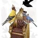 Royal Birds Digital Collage Sheet