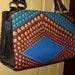 magnetic purse shell cover geometric peacock blue and brown
