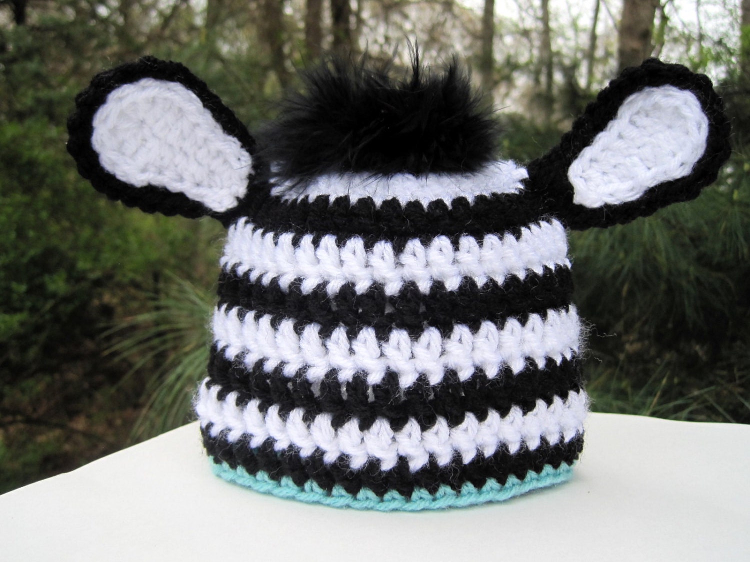 Baby Zebra Hat Crochet Baby Hat Baby Boy Hat by Monarchdancer