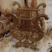 Vintage Shabby Cottage Chic Metal Lyre Book Holder Gold
