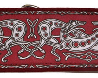 Jane Walker's Celtic Burgundy/Silver Martingale Collar