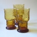Libbey Country Garden. Set of 3 amber drinking glasses.