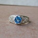 6mm Genuine Electric Swiss Blue Topaz Filigree Ring Sterling Silver, Cavalier Creations