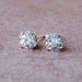 5mm Diamond Faceted Lab White Sapphire Sterling Silver Stud Earrings, Cavalier Creations