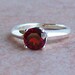 Genuine Mozambique Garnet Ring, Argentium Sterling Silver, Cavalier Creations