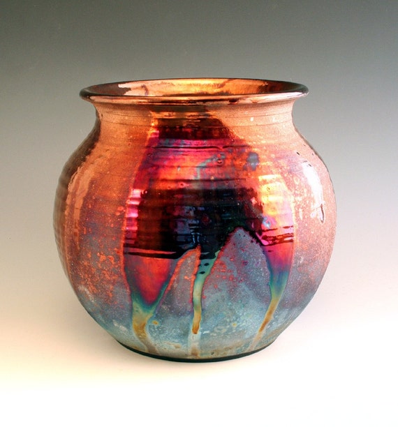 Download Copper Contrast Raku Pot