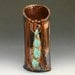 Glossy Copper Rainbow Oval Raku Vase