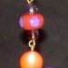 Purple and Orange Lampwork Beaded Earrings