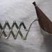 Vintage Accordion Arm Wall Lamp - Faux Bois Cone Shape Wooden Switch