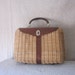 Vintage Box Basket Purse - Wicker & Leather / Rattan Hand Bag - No 1
