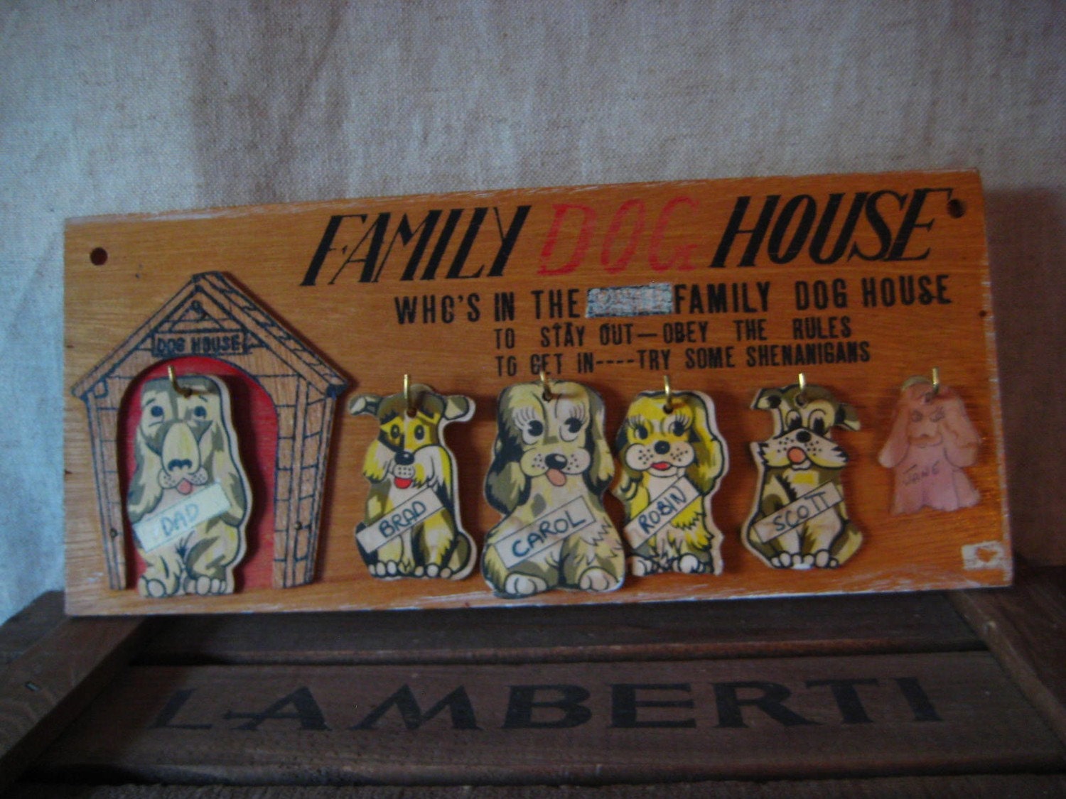 vintage-family-dog-house-wall-plaque-1950-wall-art