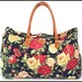 90's vintage FLORAL canvas grunge duffle bag weekender luggage