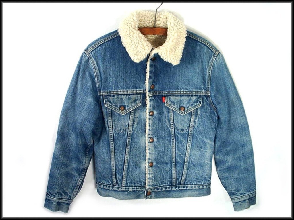 70's vintage LEVIS denim jeans jacket sherpa by RockyMountainRetro