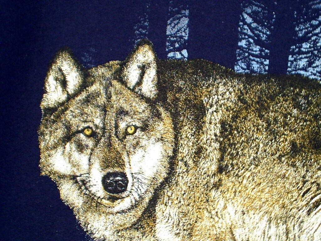 80's vintage WOLF sweatshirt sweater navy blue M L unisex