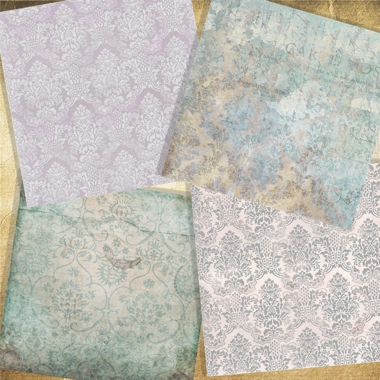 Hydrangea Blue Digital Paper Pack by pinkpearlstudio on Etsy