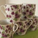 Set of 5 Vintage Violets Demitasse Cups Mugs Made in Japan