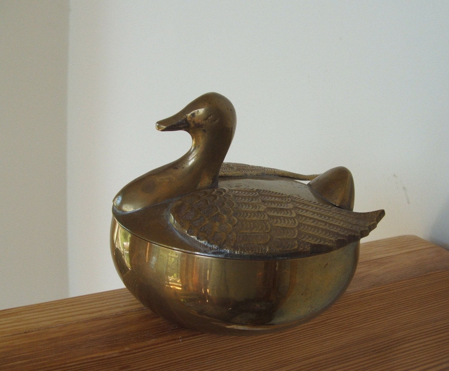 Vintage Brass Duck Lidded Dish Haute Juice