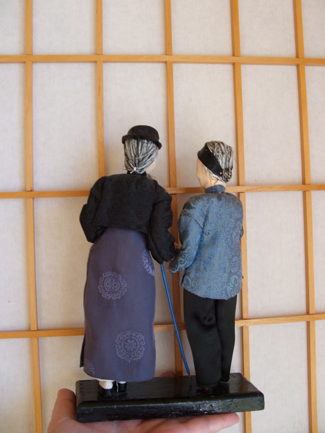 Vintage Chinese Grandparents Dolls Display by lookonmytreasures