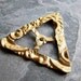 Sale-See Store Announcement-Vintage Stamping-Vintage Rococo Etched Triangle Brass Stamping-1