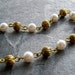 Clearance-Vintage Fluted Brass Round and Lucite Pearl Chain-By The Foot
