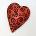 Warm Red Orange Ceramic Heart Wall sculpture Imagine Affirmation