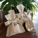 READY to SHIP Rustic Gift Bags Wedding Favor Bags Fabric French Country Farmhouse Christmas Gifts Ribbon Ties Made to Order Set of 5