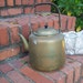 Vintage Brass Kettle Farmhouse Kitchen Decor Rustic Garden Decor Country Wedding Flower Pot Tea Kettle Vase Coffee Pot Primitive Cabin Decor